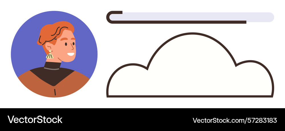 User profile with cloud storage and progress bar User profile with cloud storage and progress bar vector image