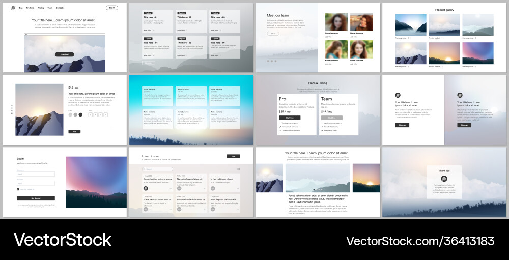 Vorlagen für Website-Design-Präsentationen Vorlagen für Website-Design-Präsentationen vektorbild