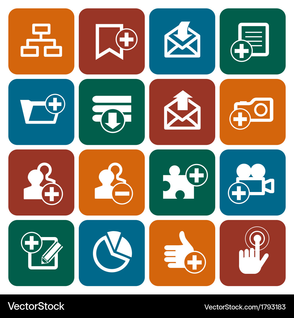 Web Icon Set - Digital Communication Vector Image