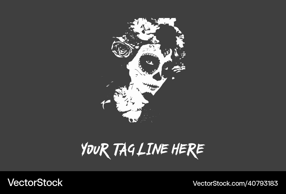 Weibliche Totenköpfe Logo Vorlage halloween Weibliche Totenköpfe Logo Vorlage halloween vektorbild