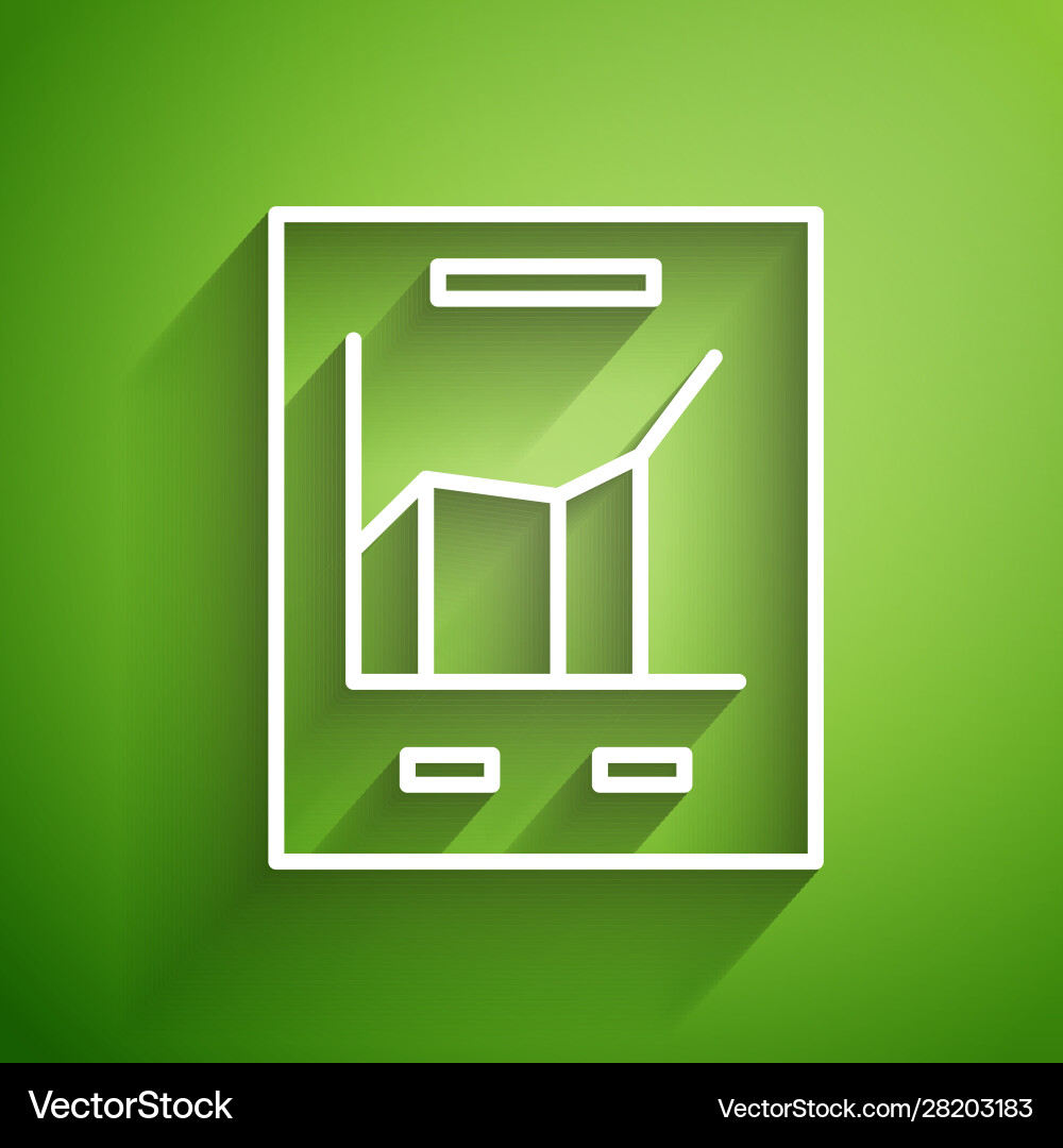 White line document with graph chart icon isolated White line document with graph chart icon isolated vector image