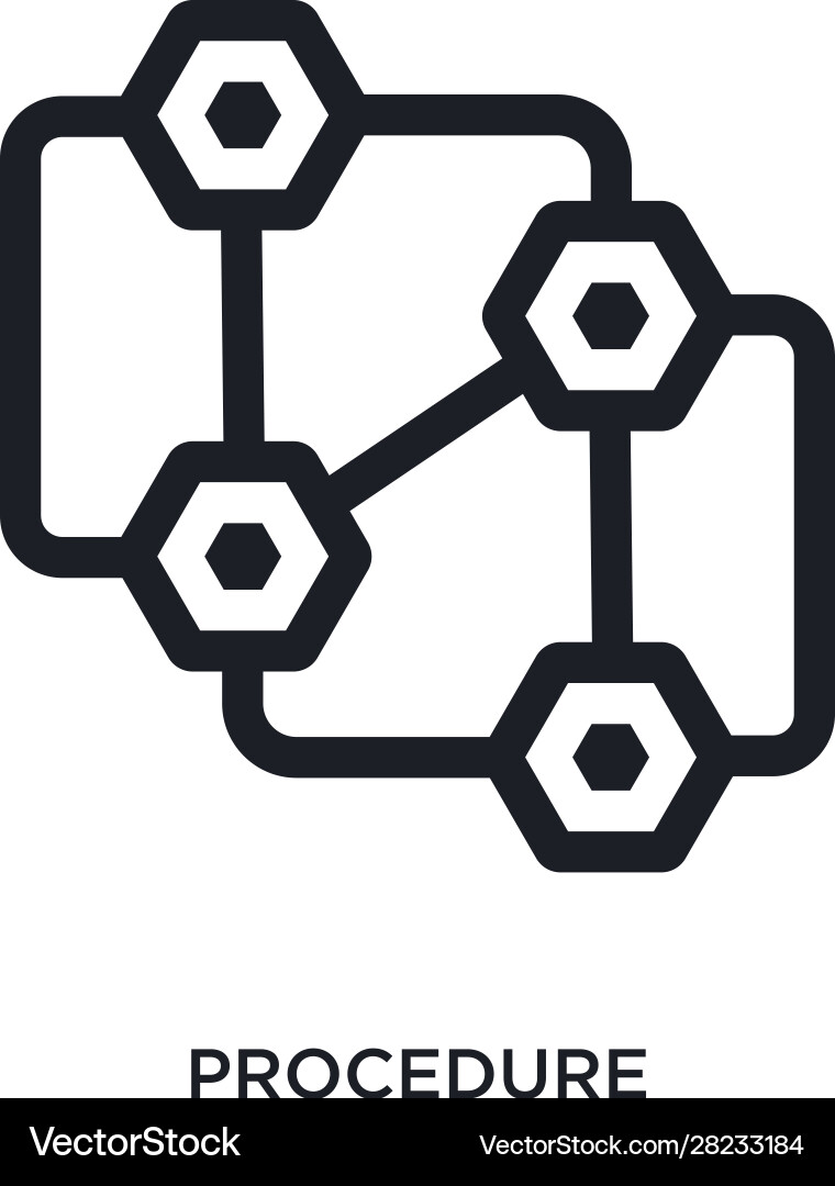 Black procedure isolated icon simple element from Vector Image