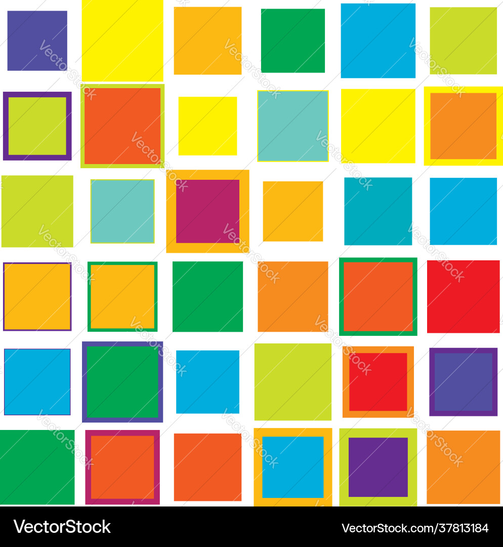 Colorful vivid vibrant random squares mosaic Colorful vivid vibrant random squares mosaic vector image