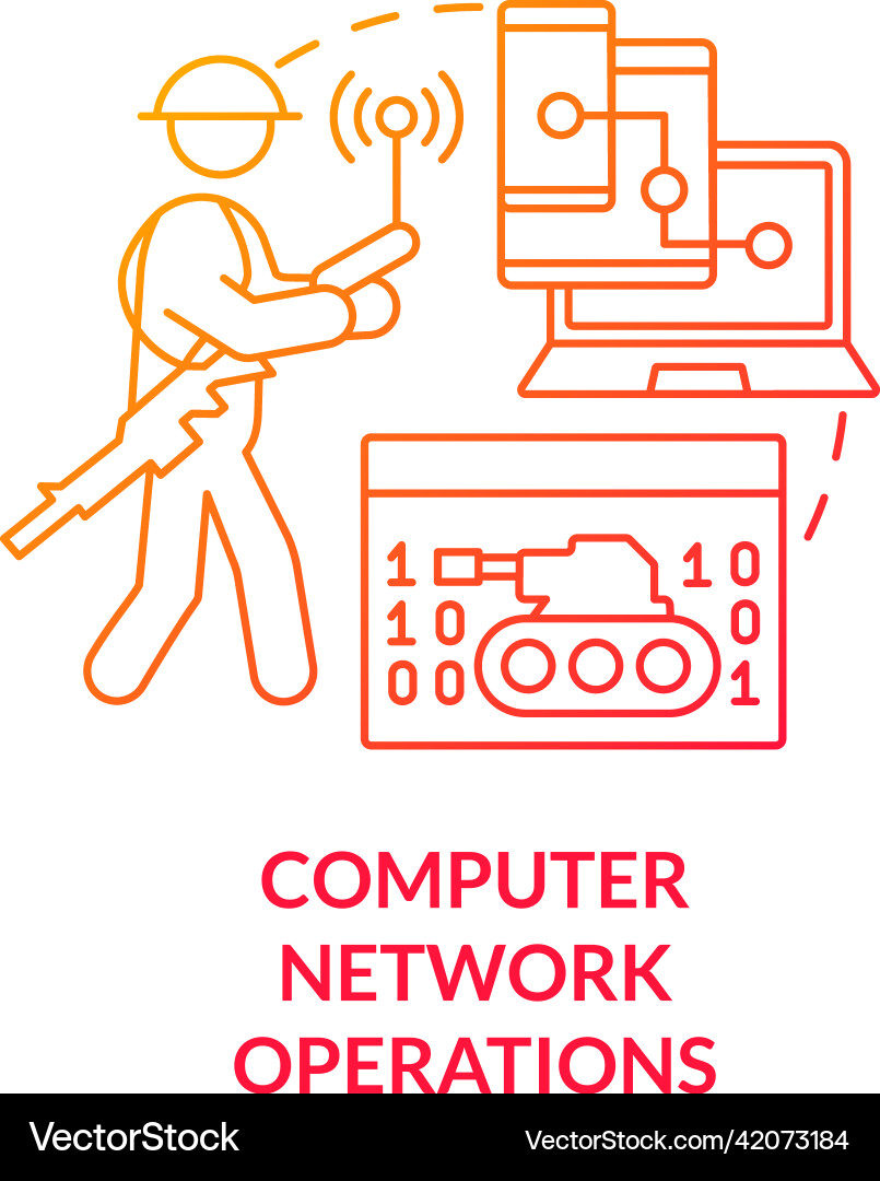 Computer network operations red gradient concept Vector Image