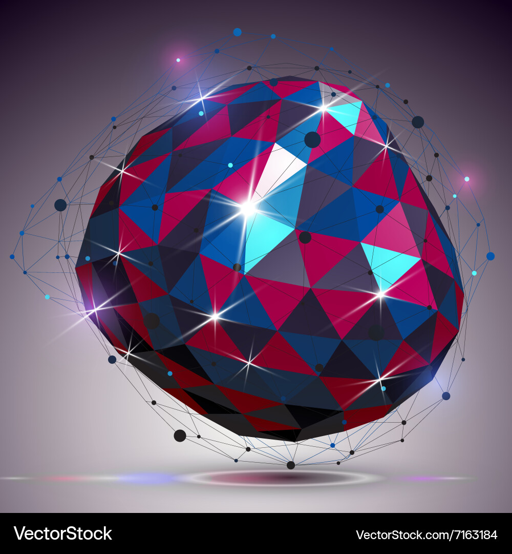 Creative asymmetric polished object with lines Vector Image