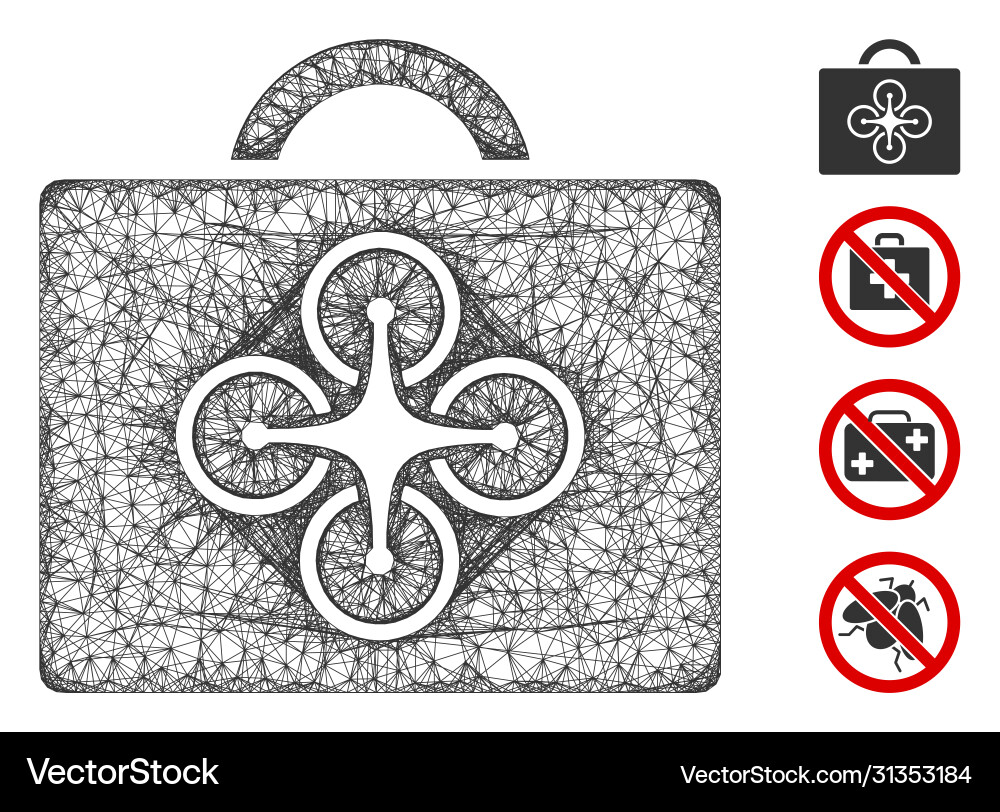 Drone case web mesh Drone case web mesh Vector Image