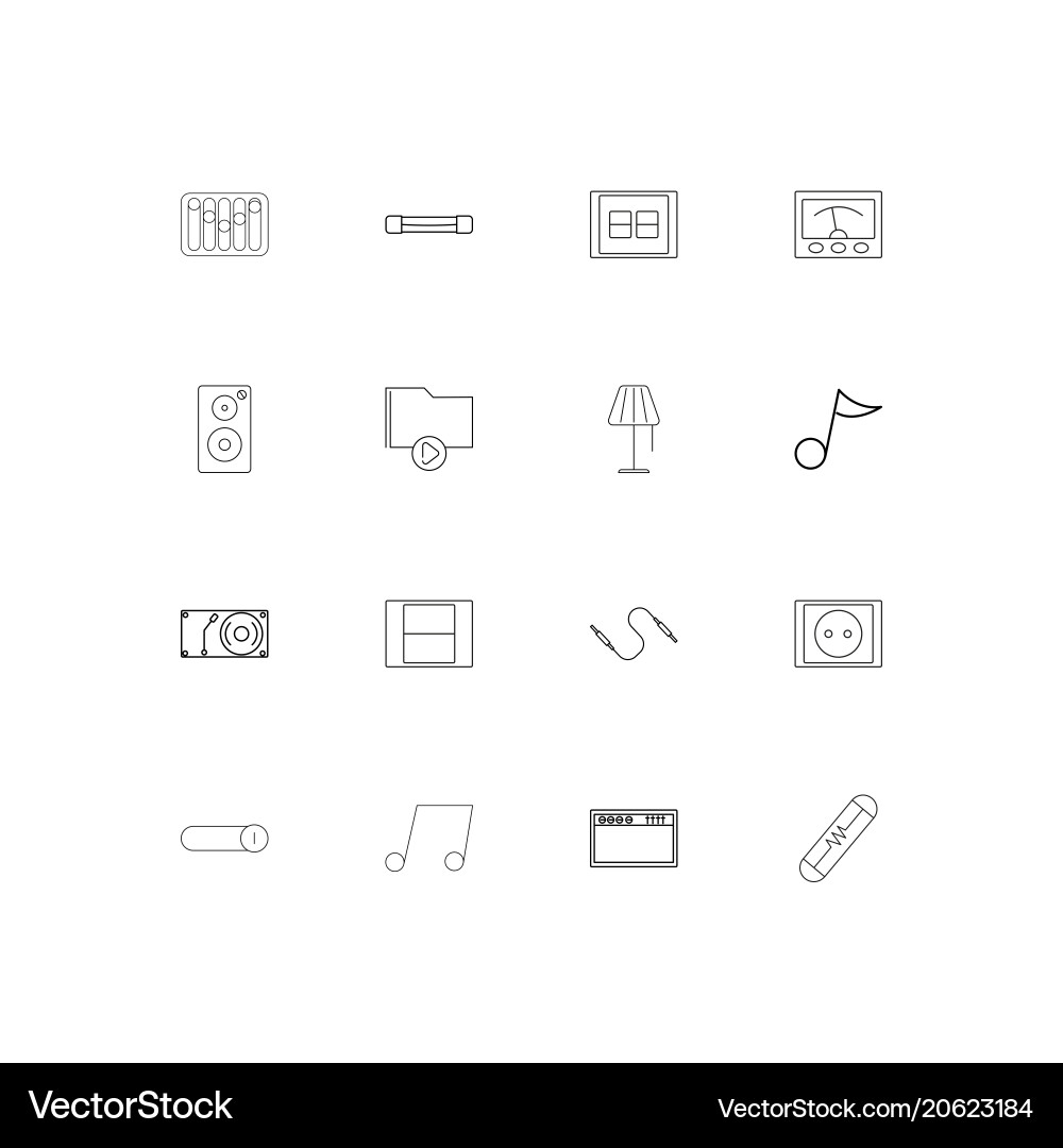 Electrical simple linear icons set outlined Vector Image