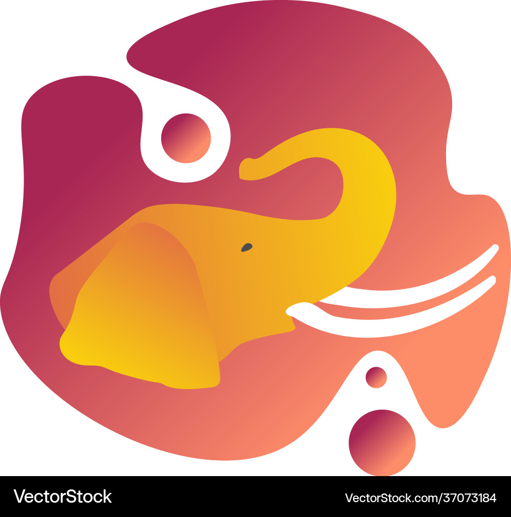 Elephant with tusks on a gradient background Vector Image