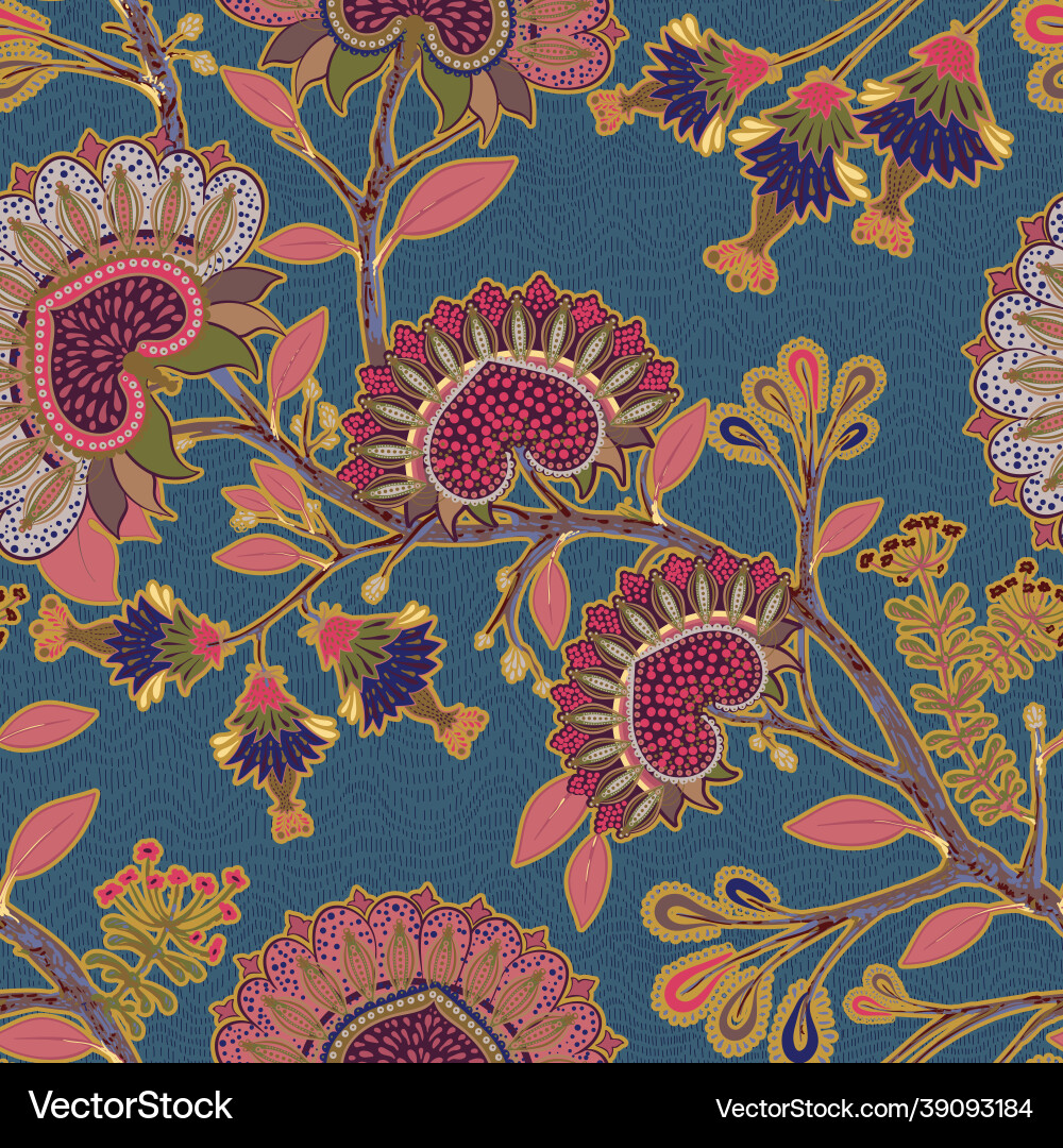 Floral seamless pattern indian wallpaper Floral seamless pattern indian wallpaper vector image