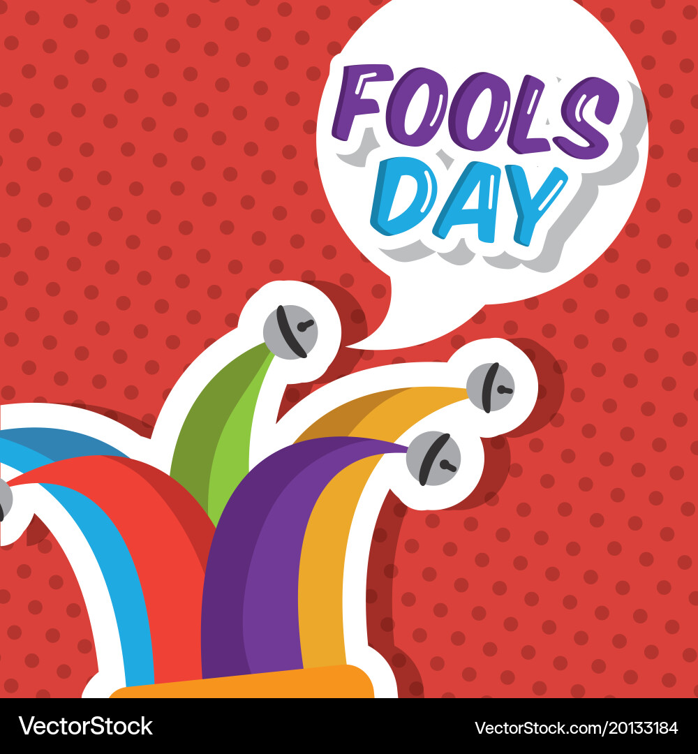 Fools Day Jester with Speech Bubble Vector Image