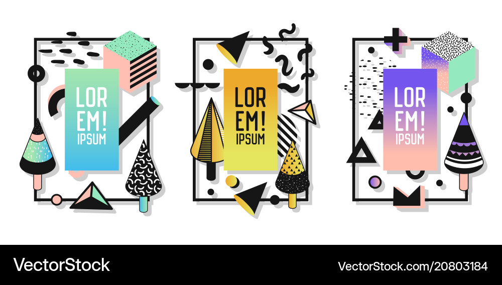 Geometric frames with abstract elements Geometric frames with abstract elements vector image
