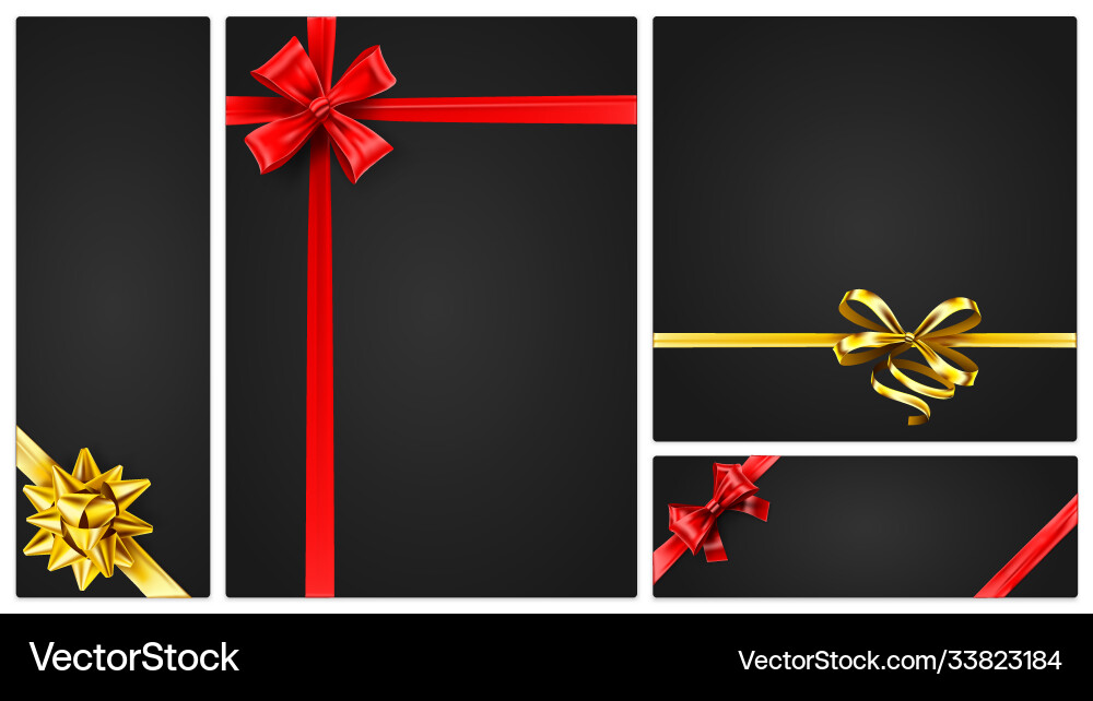 Gift voucher banner template with golden and red Gift voucher banner template with golden and red vector image