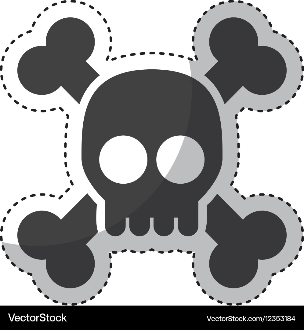 Hacker skull alert isolated icon Vector Image