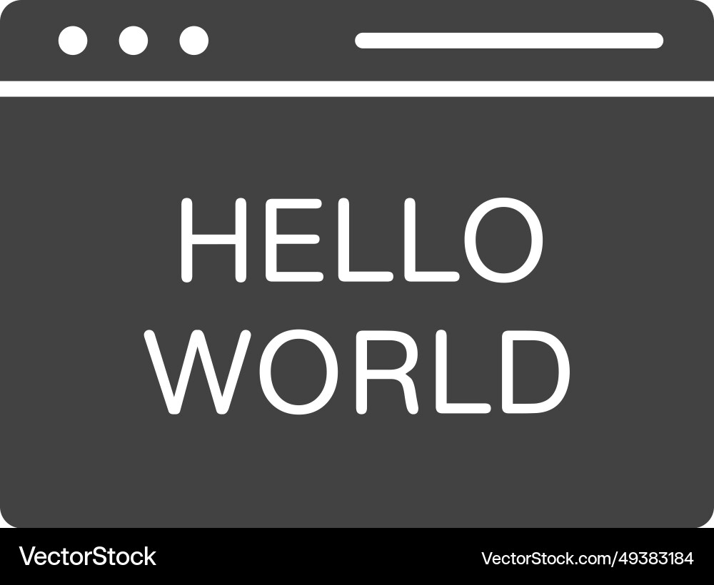 Hello world program icon image Vector Image
