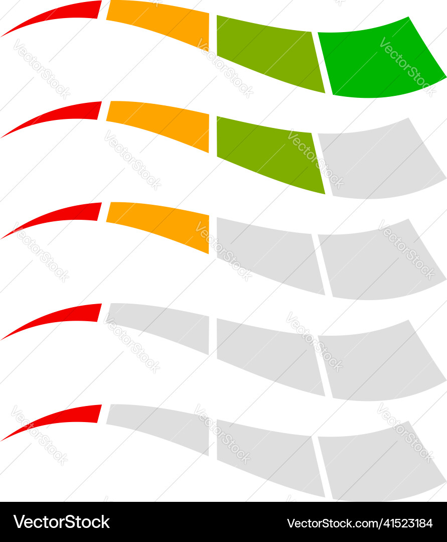 Level progress bar indicator low-high progression Vector Image