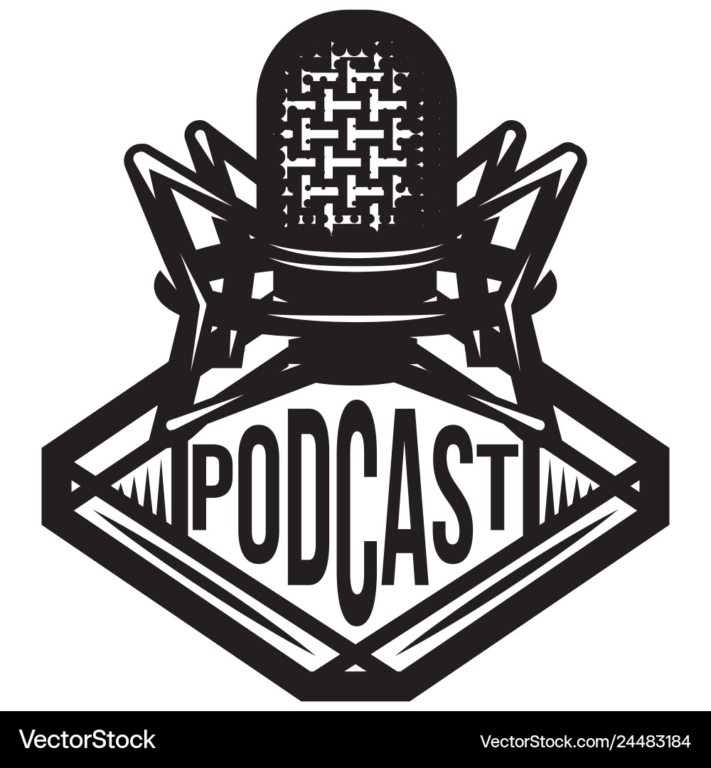 Monochrome with microphone Royalty Free Vector Image