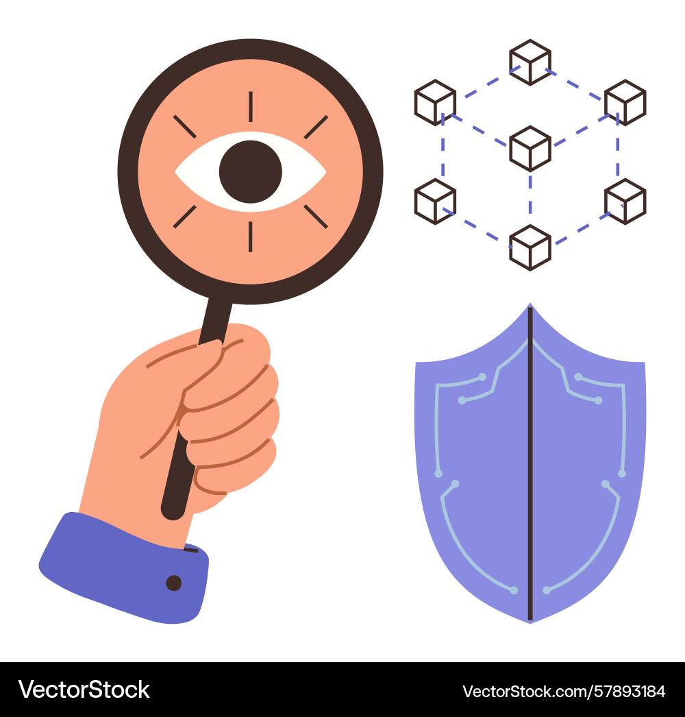 Network security and data analysis concept Network security and data analysis concept vector image