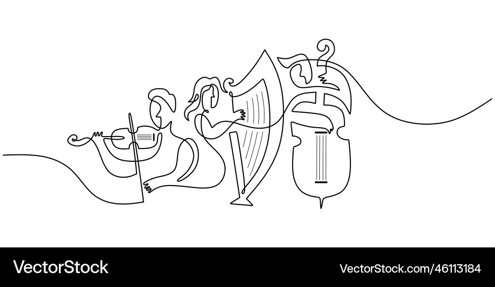 One single continuous line of abstract jazz One single continuous line of abstract jazz vector image