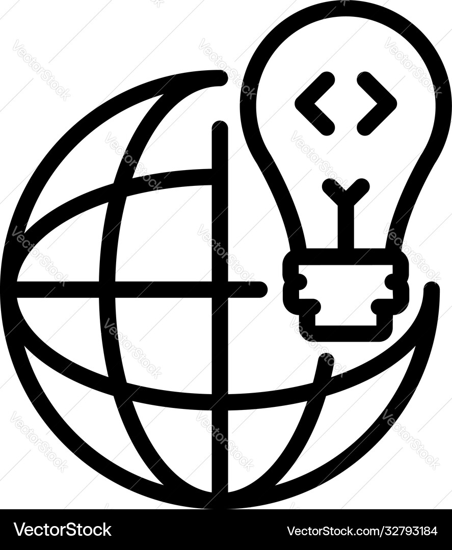 Operating system global idea icon outline style Vector Image