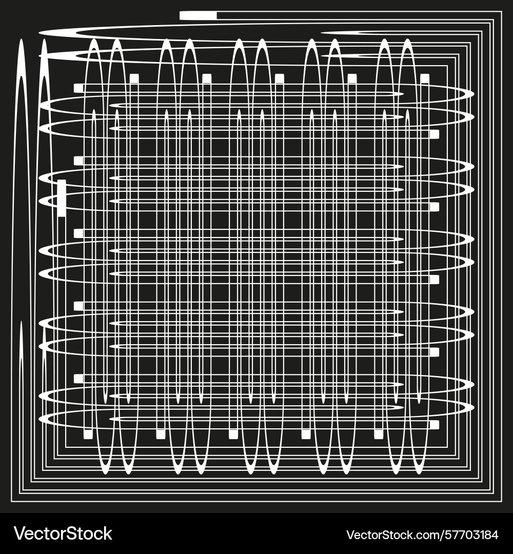 Optical grid white loop lattice dynamic square Optical grid white loop lattice dynamic square vector image