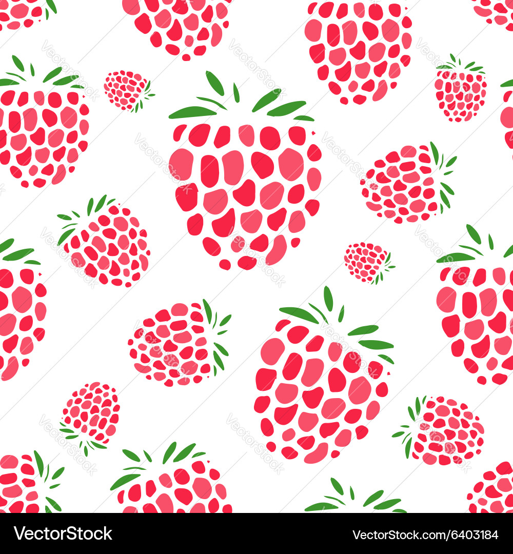 Raspberry seamless pattern for your design vector image