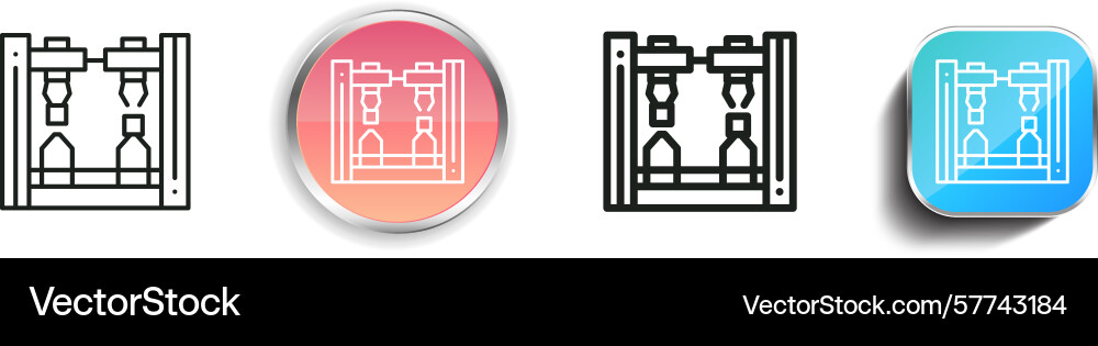 Robot arm icon thin linear regular and button Robot arm icon thin linear regular and button vector image