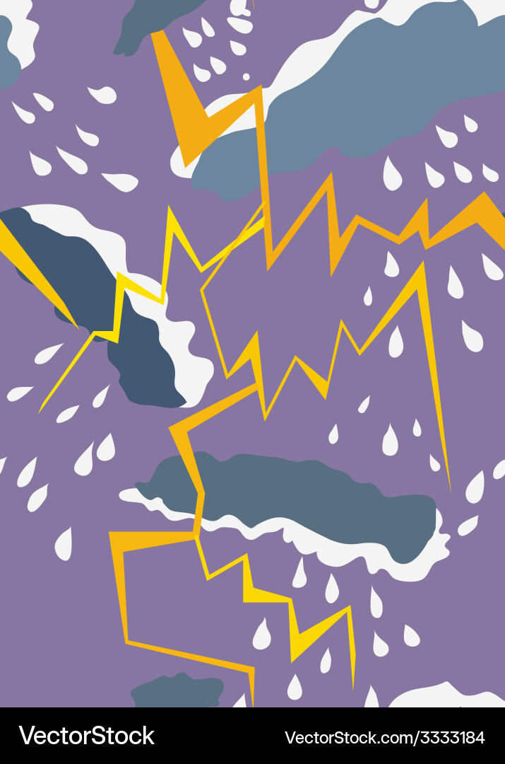 Seamless pattern with thunderstorm and rain vector image