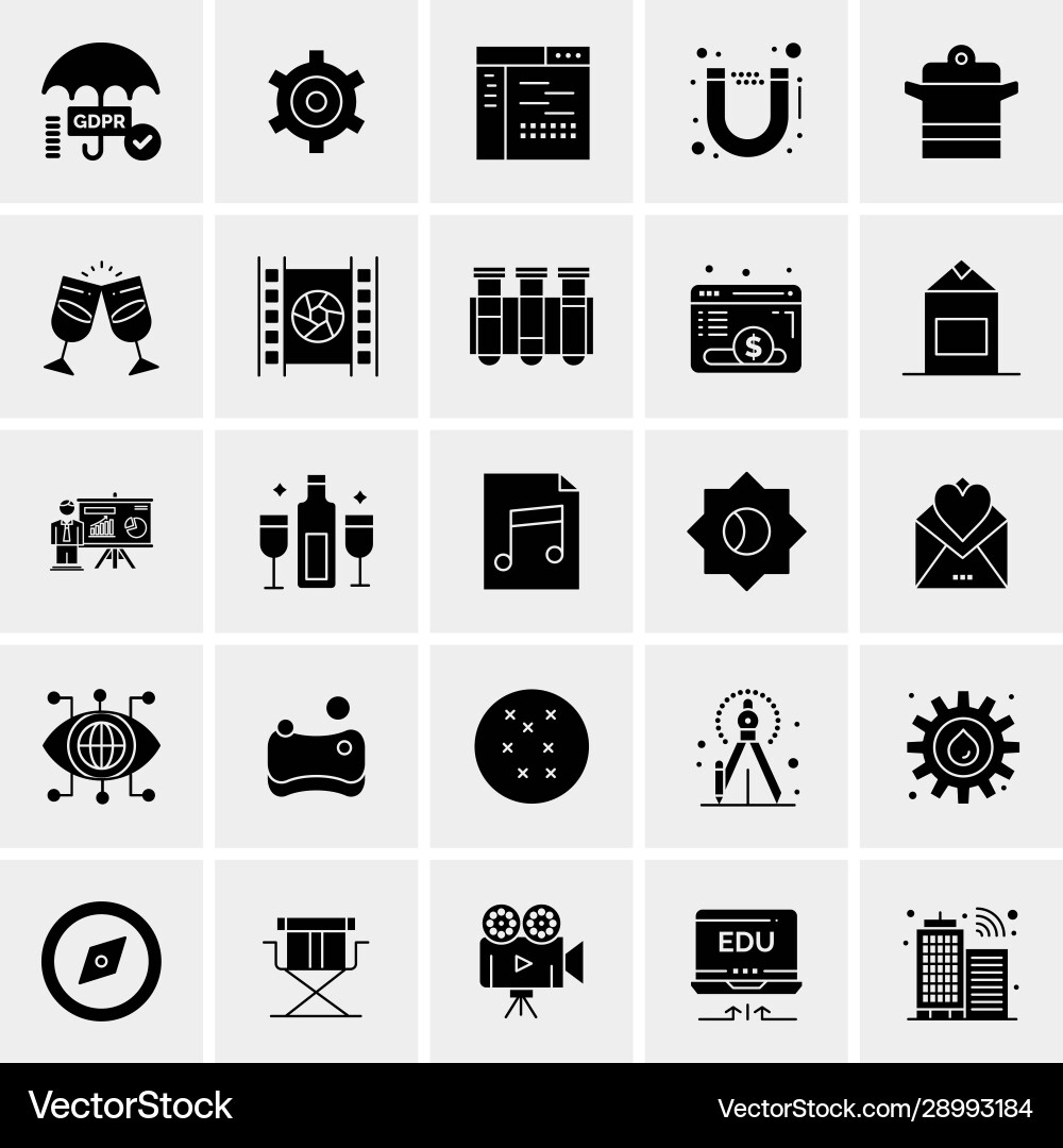 Set 25 universal business icons Set 25 universal business icons vector image