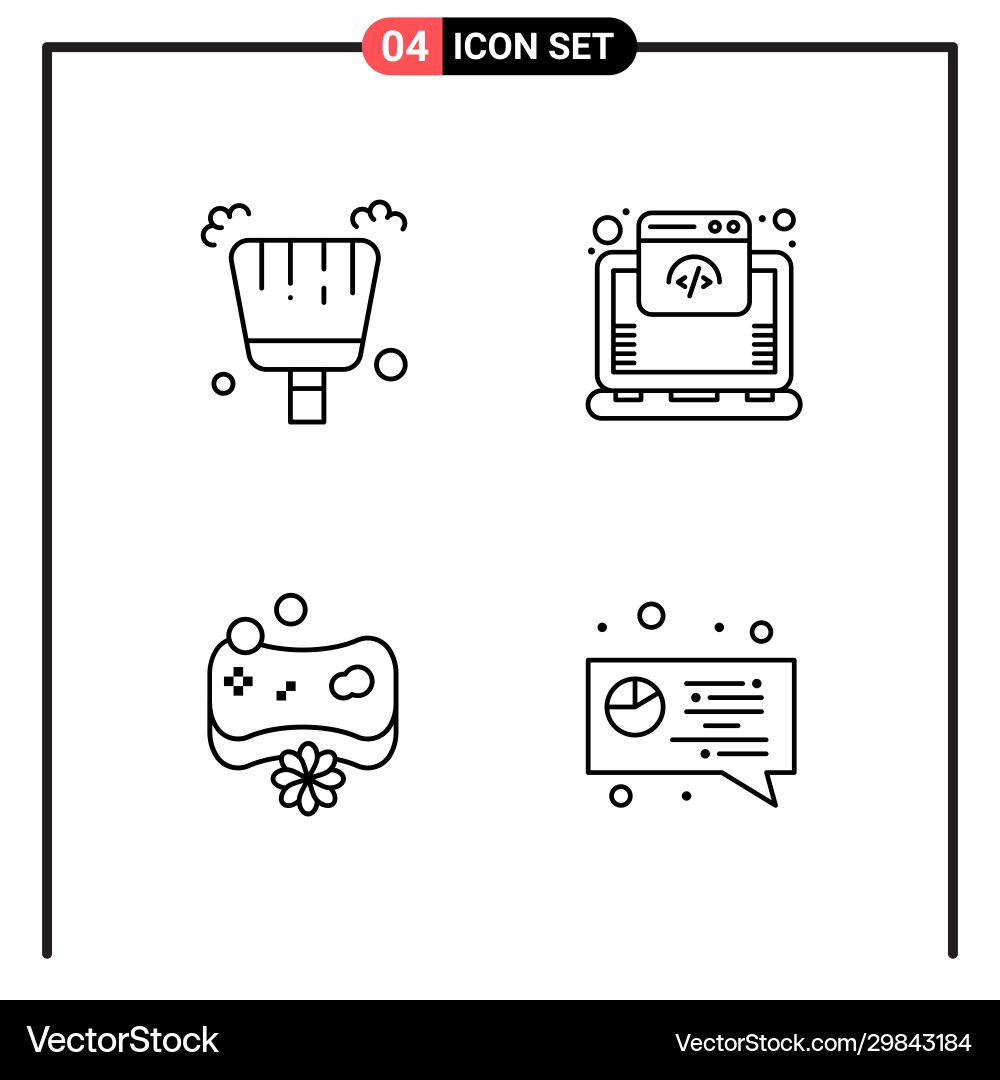 Set 4 line style icons for web and mobile Set 4 line style icons for web and mobile Vector Image