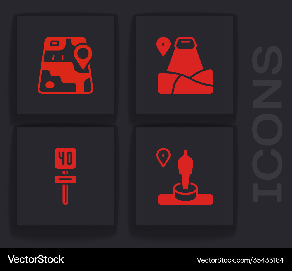 Set location and monument city map navigation vector image