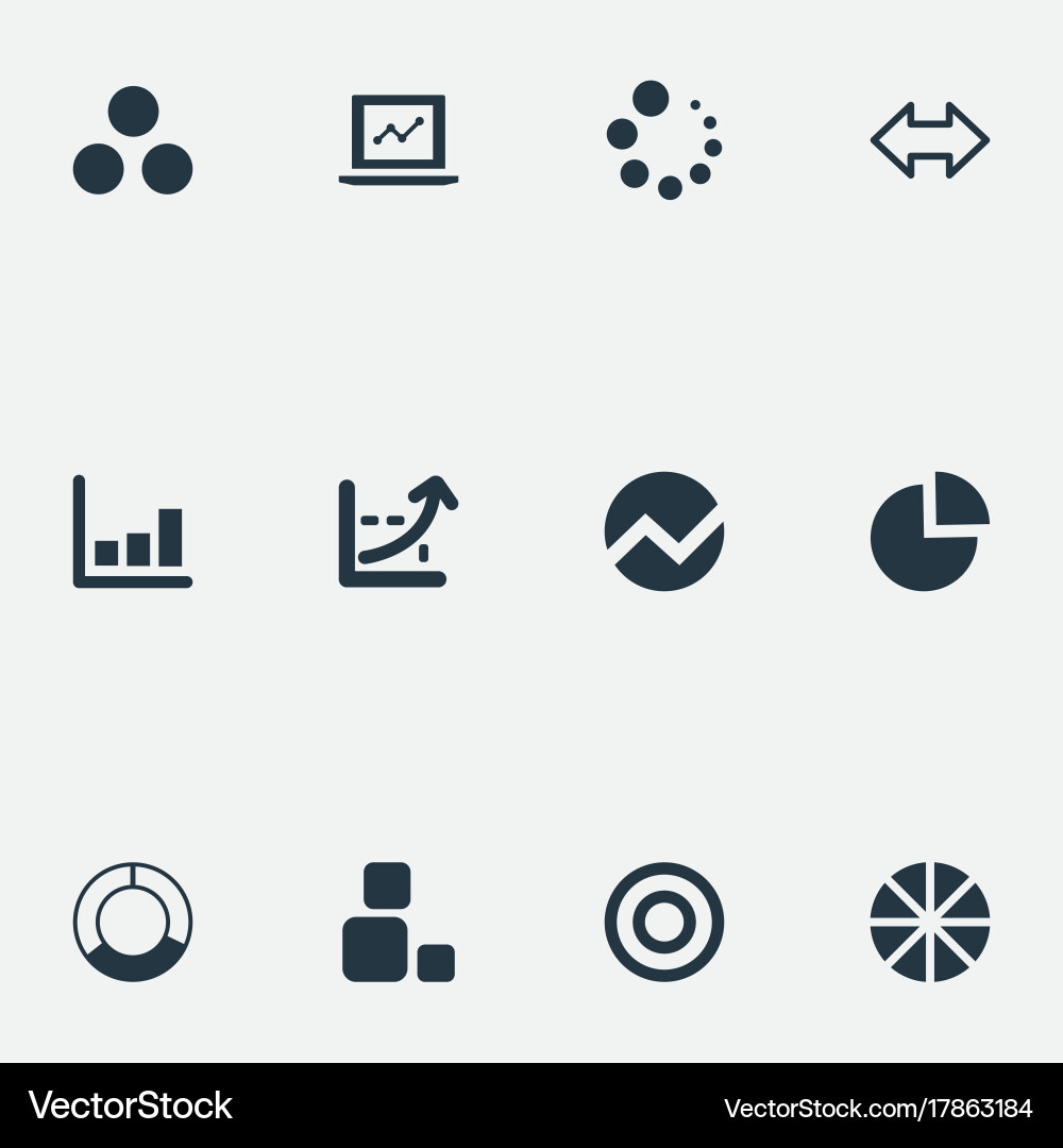 Set of simple diagram icons Vector Image