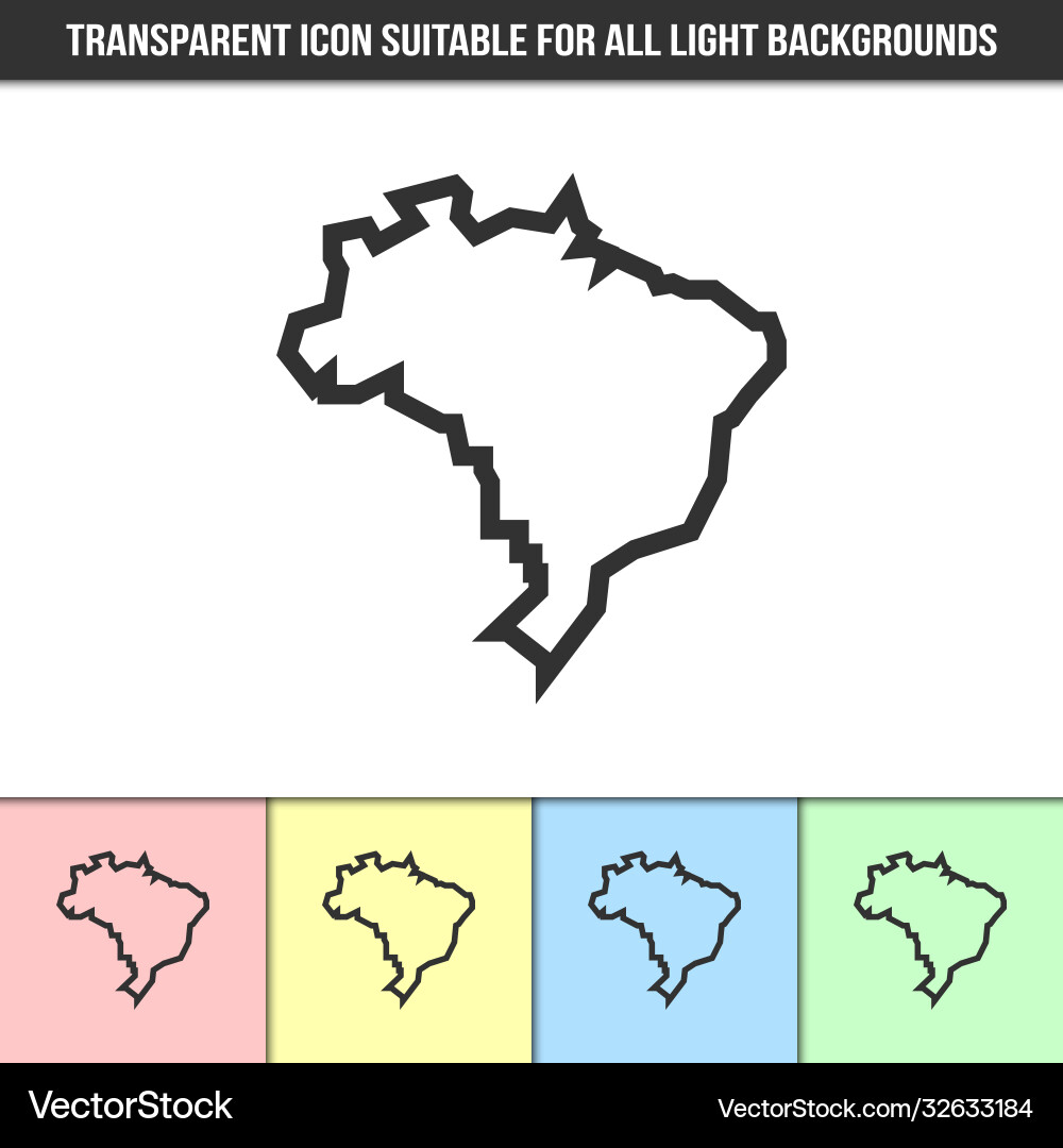 Simple outline transparent brazil country Simple outline transparent brazil country vector image