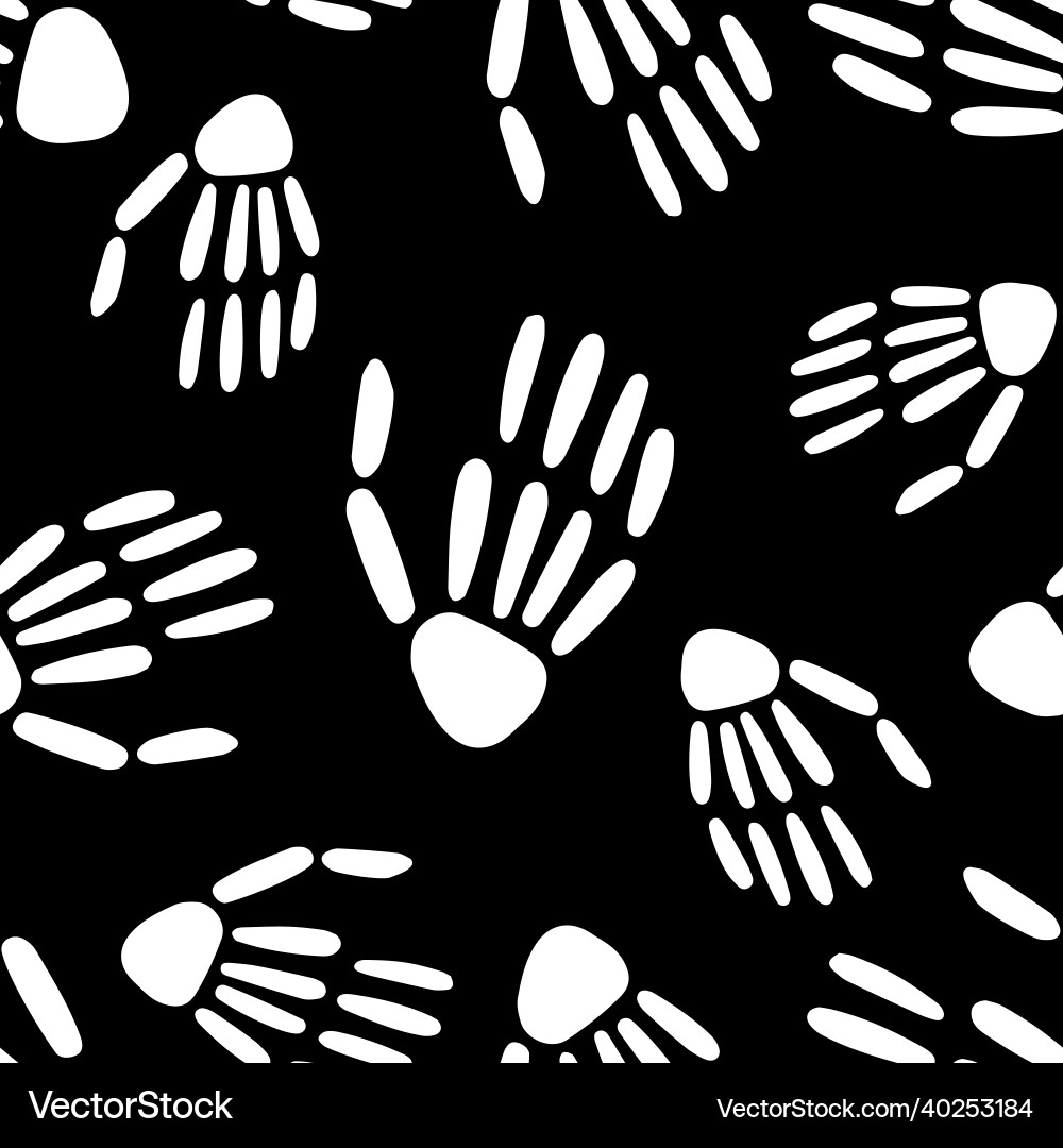 Skeleton hand seamless pattern bones Skeleton hand seamless pattern bones vector image
