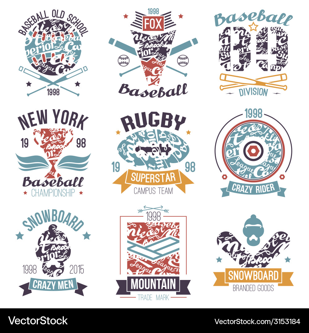 Sports Emblems & Logos Vector Image