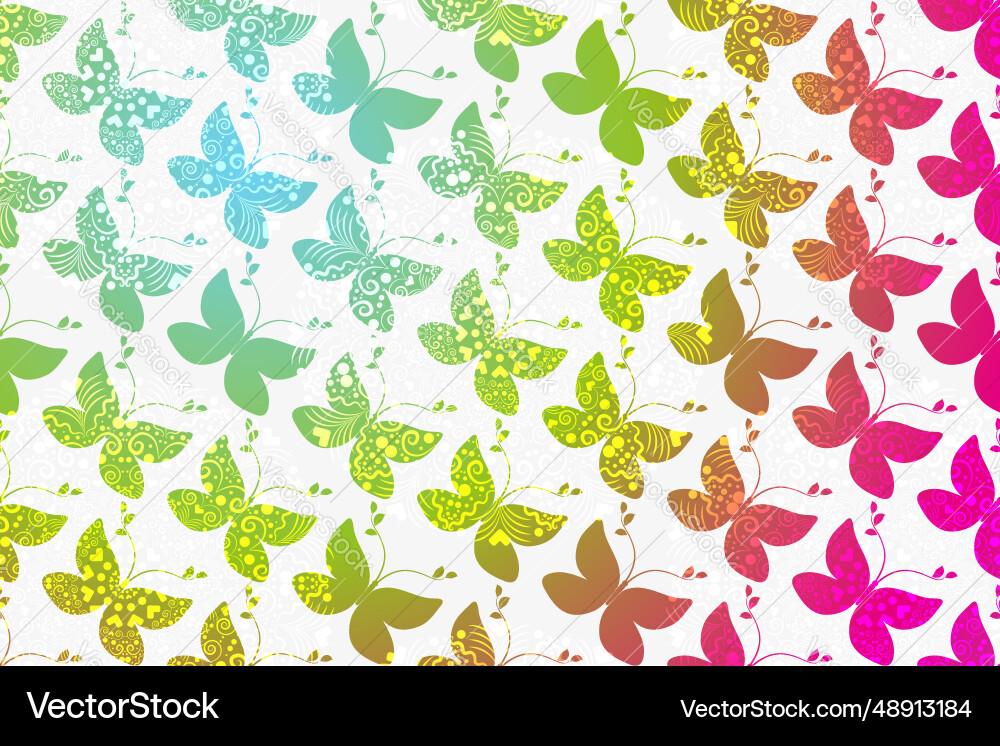 Spring frame with colorful butterflies Spring frame with colorful butterflies Vector Image