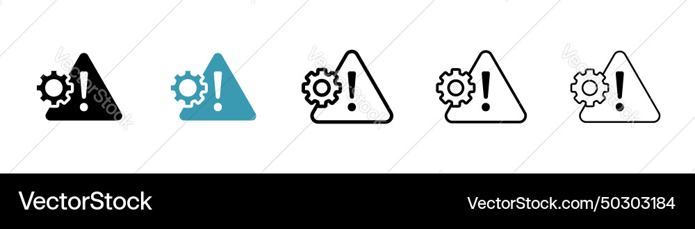 System error icon settechnical failure warning Vector Image