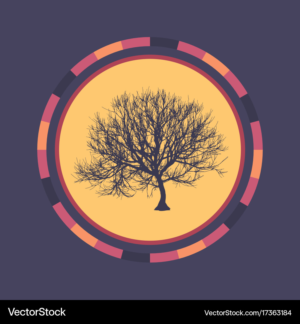 Technology colorful round background with tree vector image