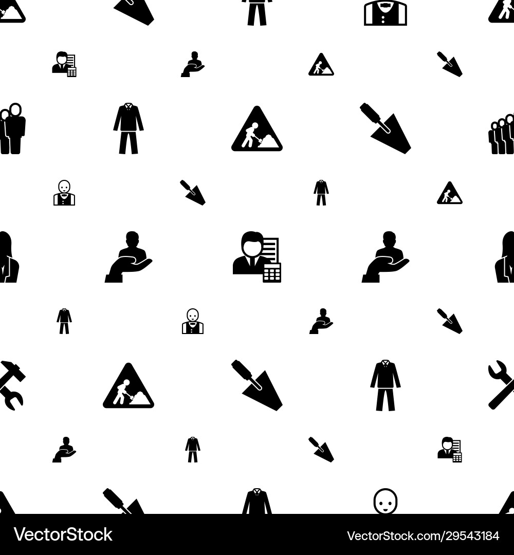 Worker icons pattern seamless included editable Worker icons pattern seamless included editable vector image