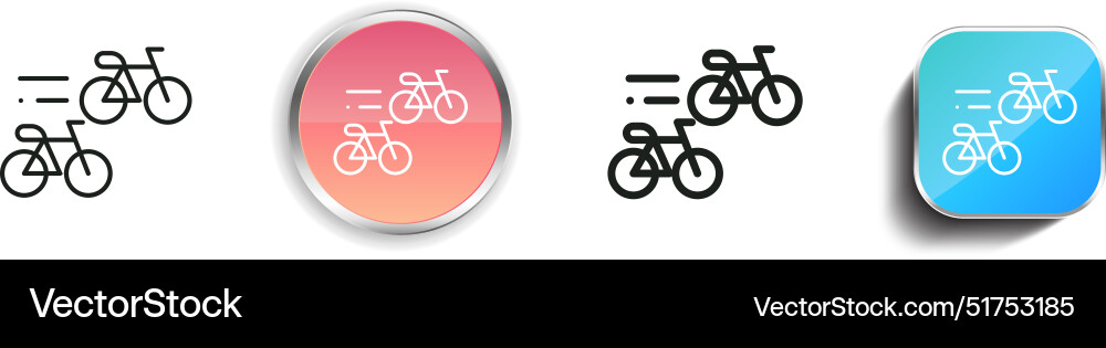 Bicycle icon thin linear regular and button style Vector Image