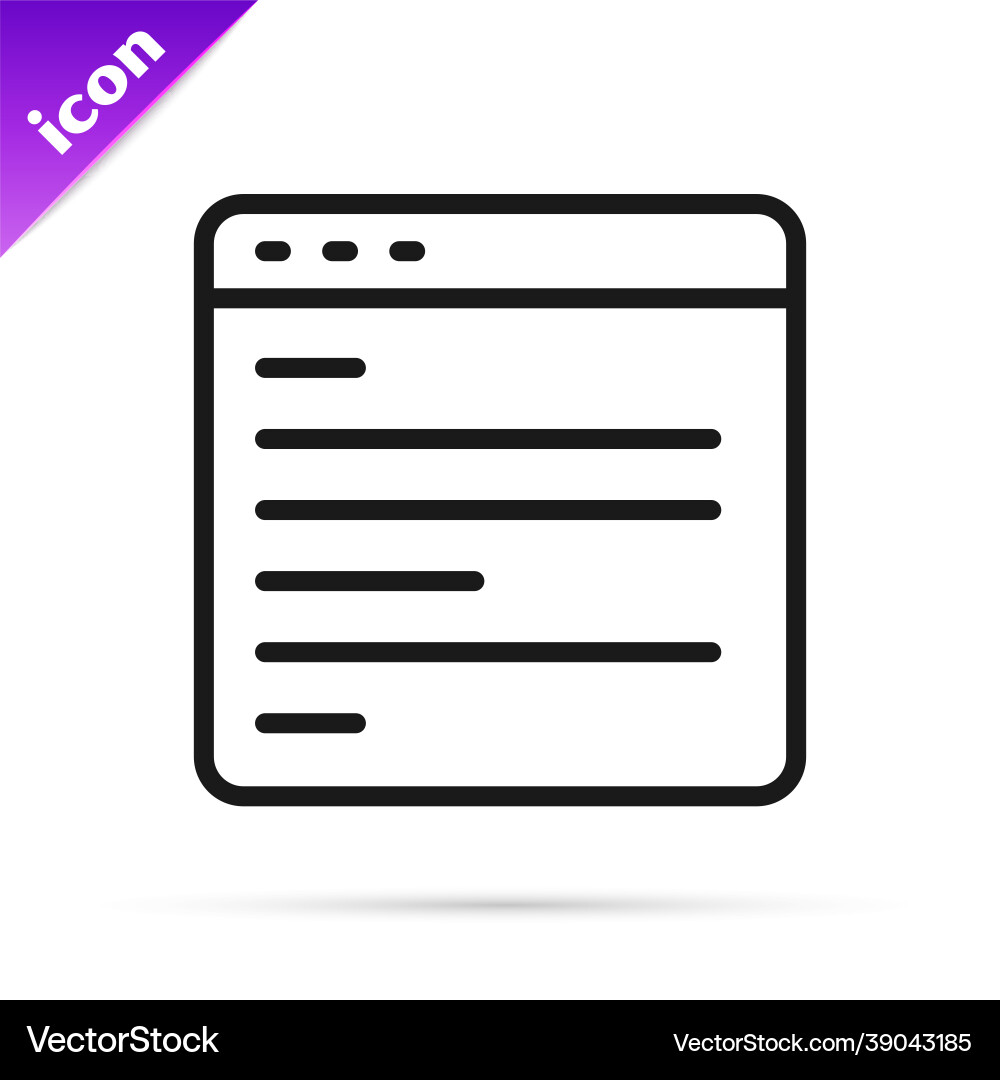 Black line computer api interface icon isolated Black line computer api interface icon isolated vector image