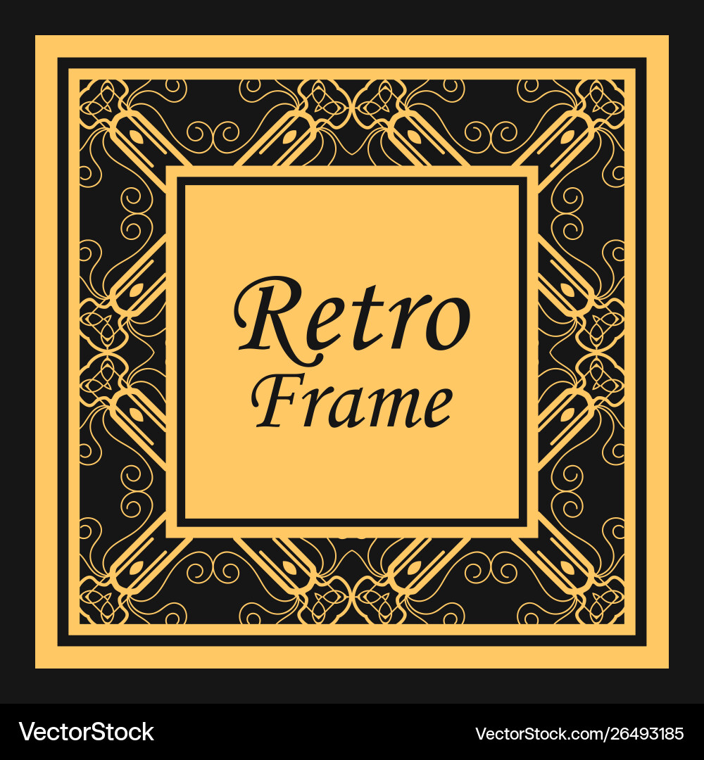 Classic square frame with ornate elements Classic square frame with ornate elements Vector Image