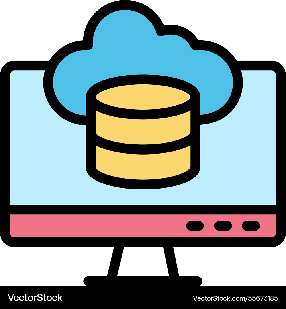 Cloud database icon design vector image