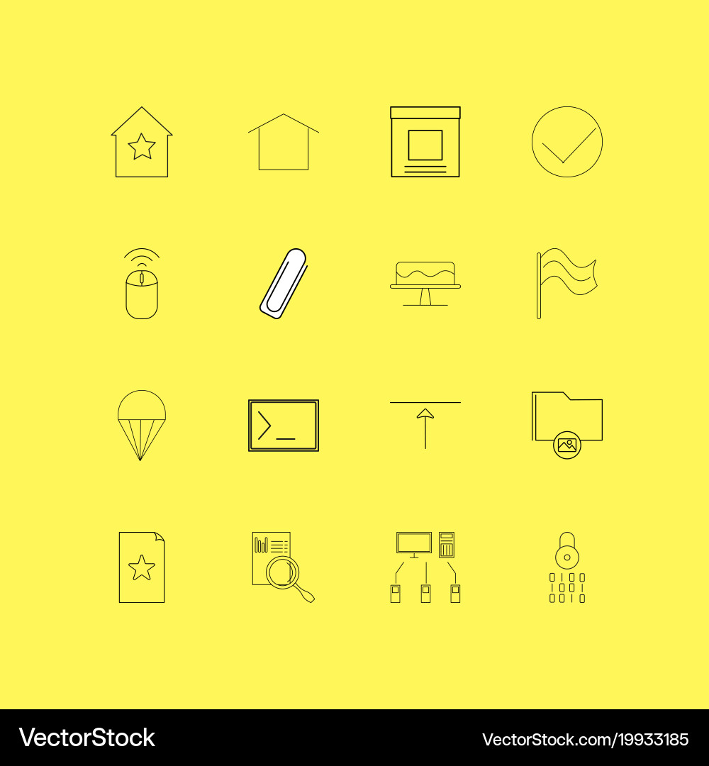 Essential linear icon set simple outline icons vector image