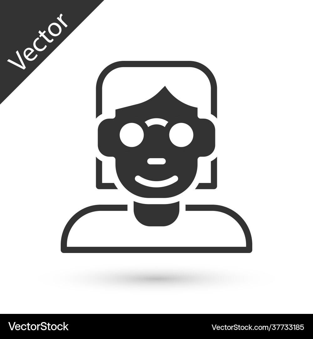 Grey hacker or coder icon isolated on white Grey hacker or coder icon isolated on white vector image