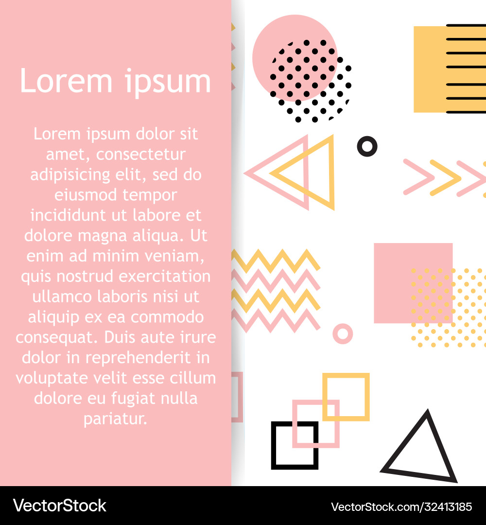 Memphis style with geometric pattern Memphis style with geometric pattern vector image
