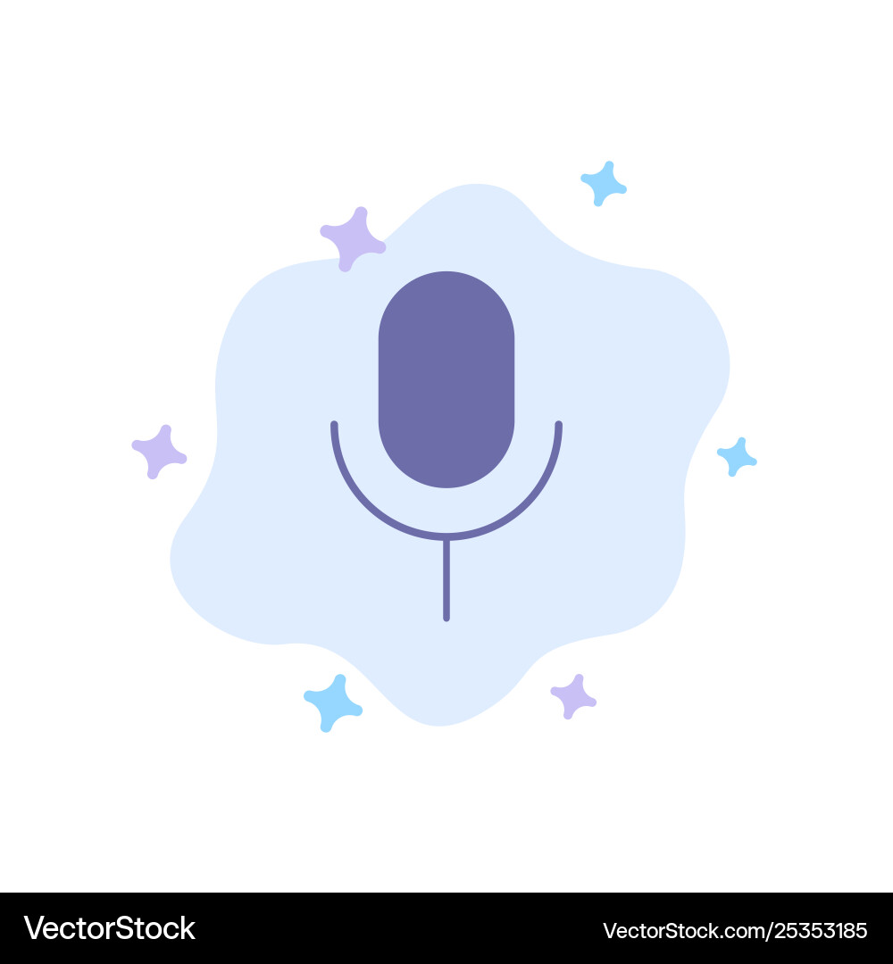 Mic microphone basic ui blue icon on abstract Mic microphone basic ui blue icon on abstract vector image