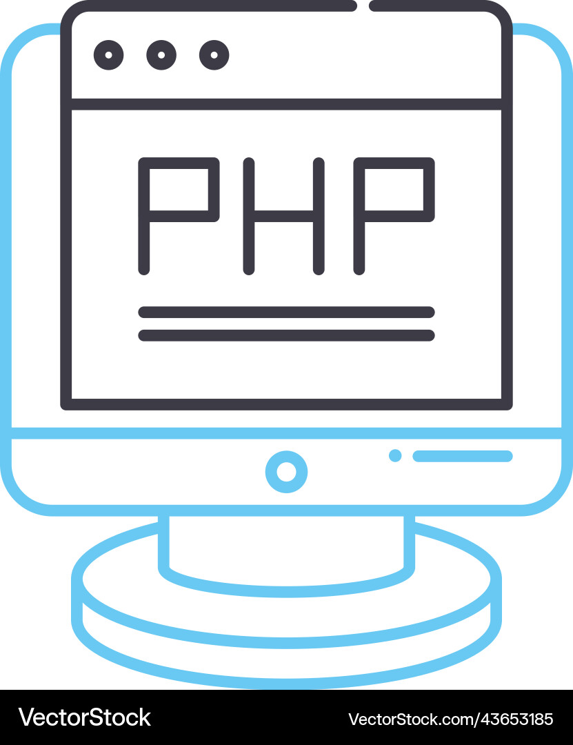 Php line icon outline symbol Vector Image