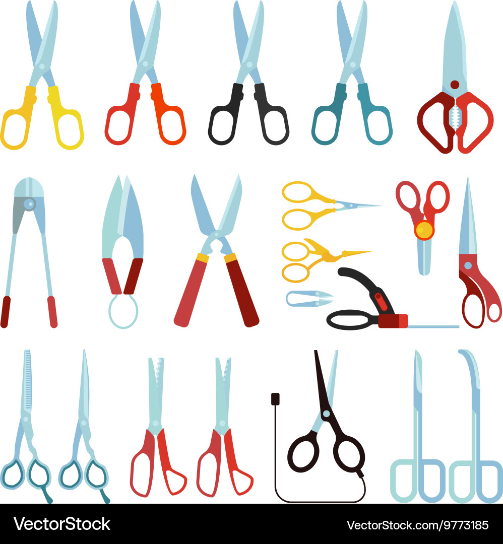 Scissors set vector image
