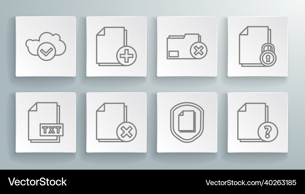 Set line txt file document add new delete Set line txt file document add new delete vector image