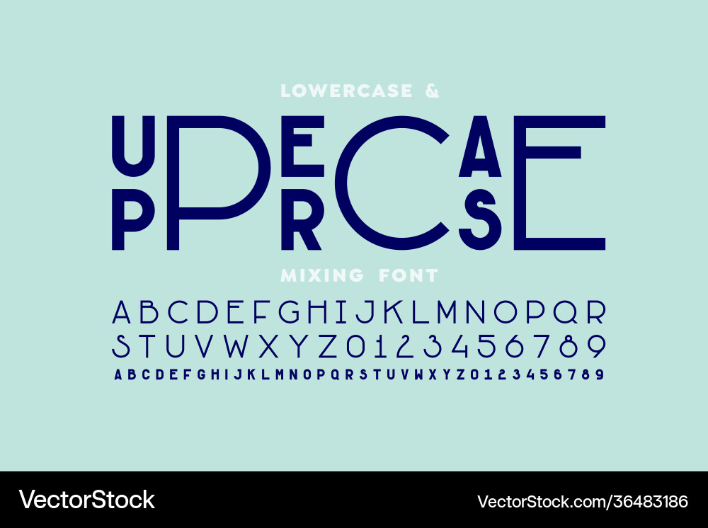 Alphabet Mixing Font - Uppercase & Lowercase vector image